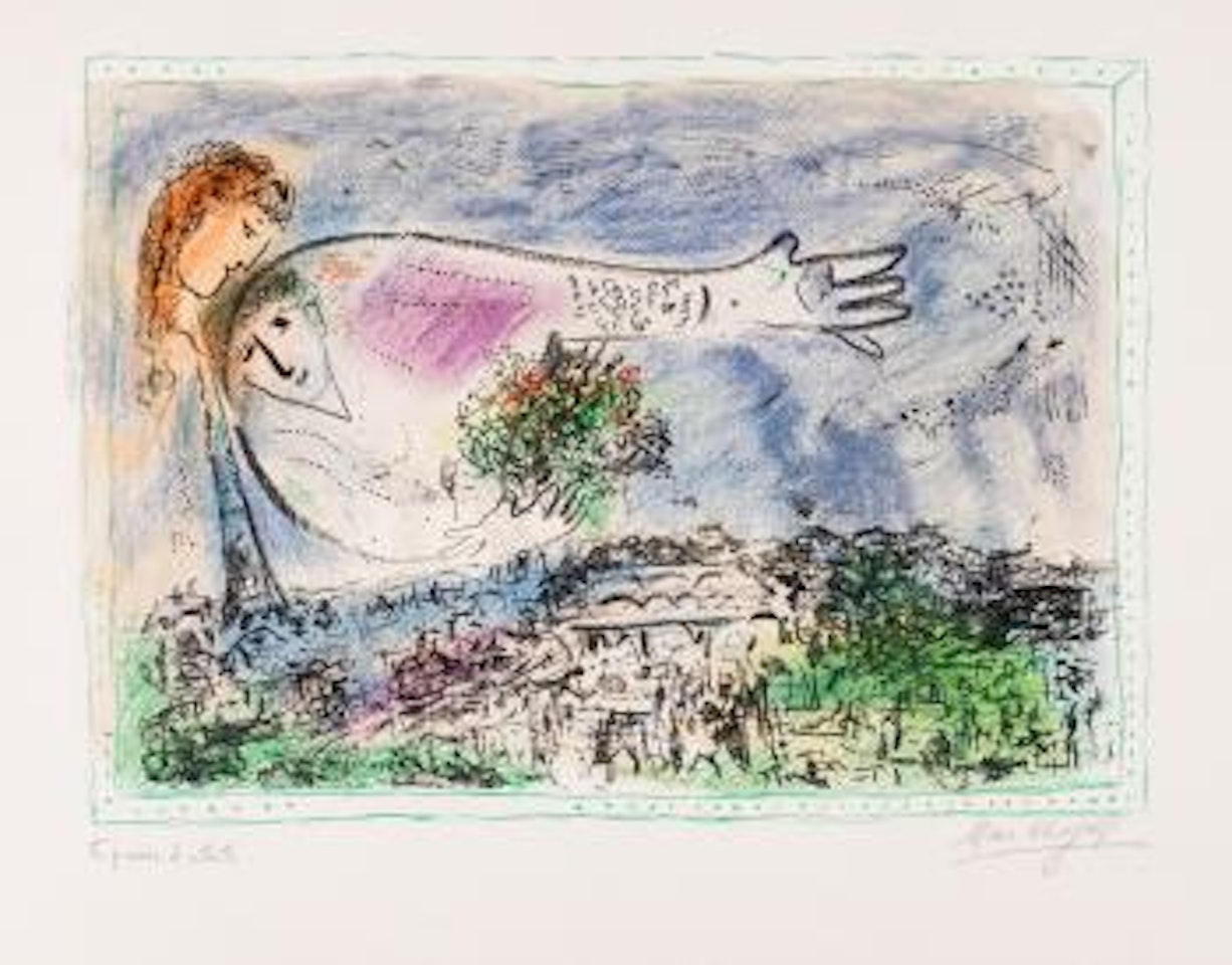 Au-Dessus de Paris (M.614) by Marc Chagall