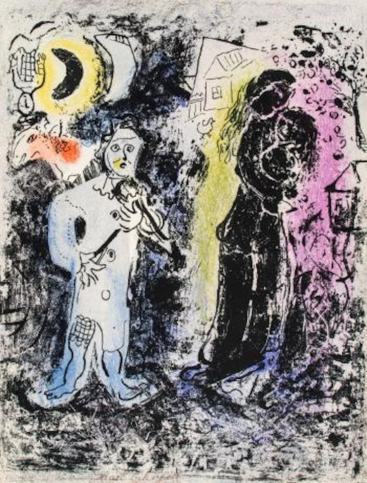 Couple Noir au Musicien (M.286) by Marc Chagall