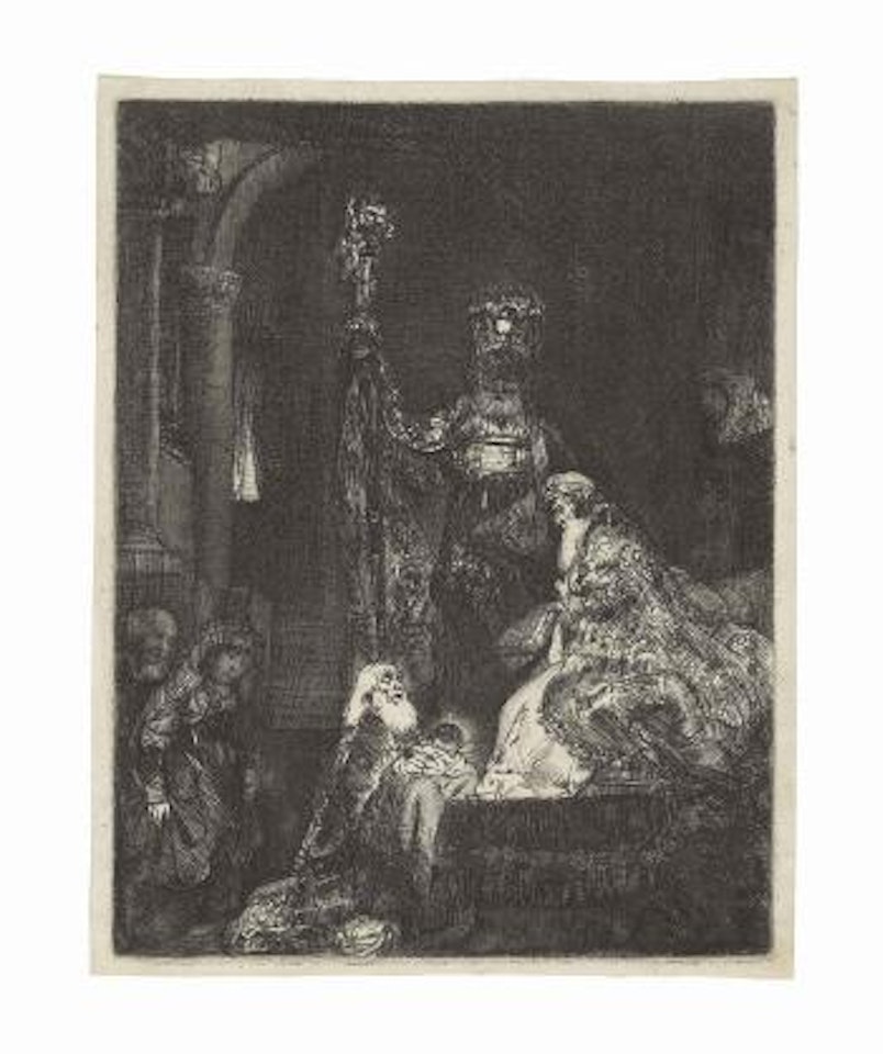 The presentation in the temple in the dark manner (B., Holl. 50; H. 279; New Holl. 285) by Attributed to Rembrandt Harmensz van Rijn