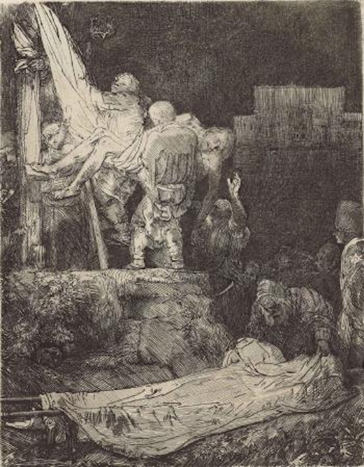 The Descent from the Cross by torchlight (B., Holl. 83; H. 280; New Holl. 286) by Attributed to Rembrandt Harmensz van Rijn