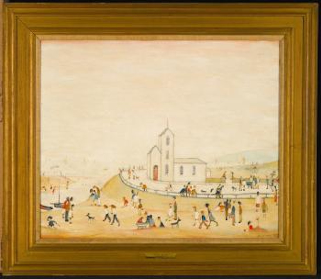 On the sands by Laurence Stephen Lowry