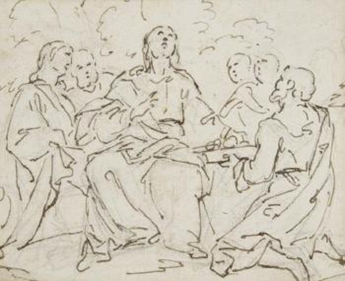 Le Christ servi par les anges by Gaspare Diziani
