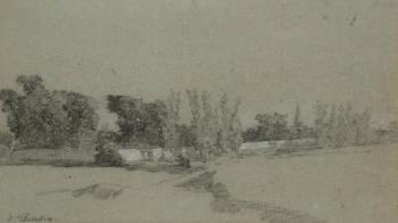 Paysage aux arbres. Bord de mer by Eugène Boudin