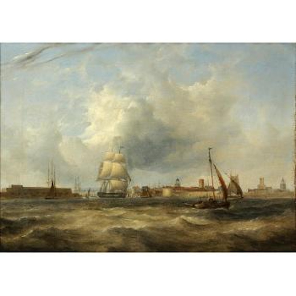 Fishing boats off Portsmouth harbour by English School