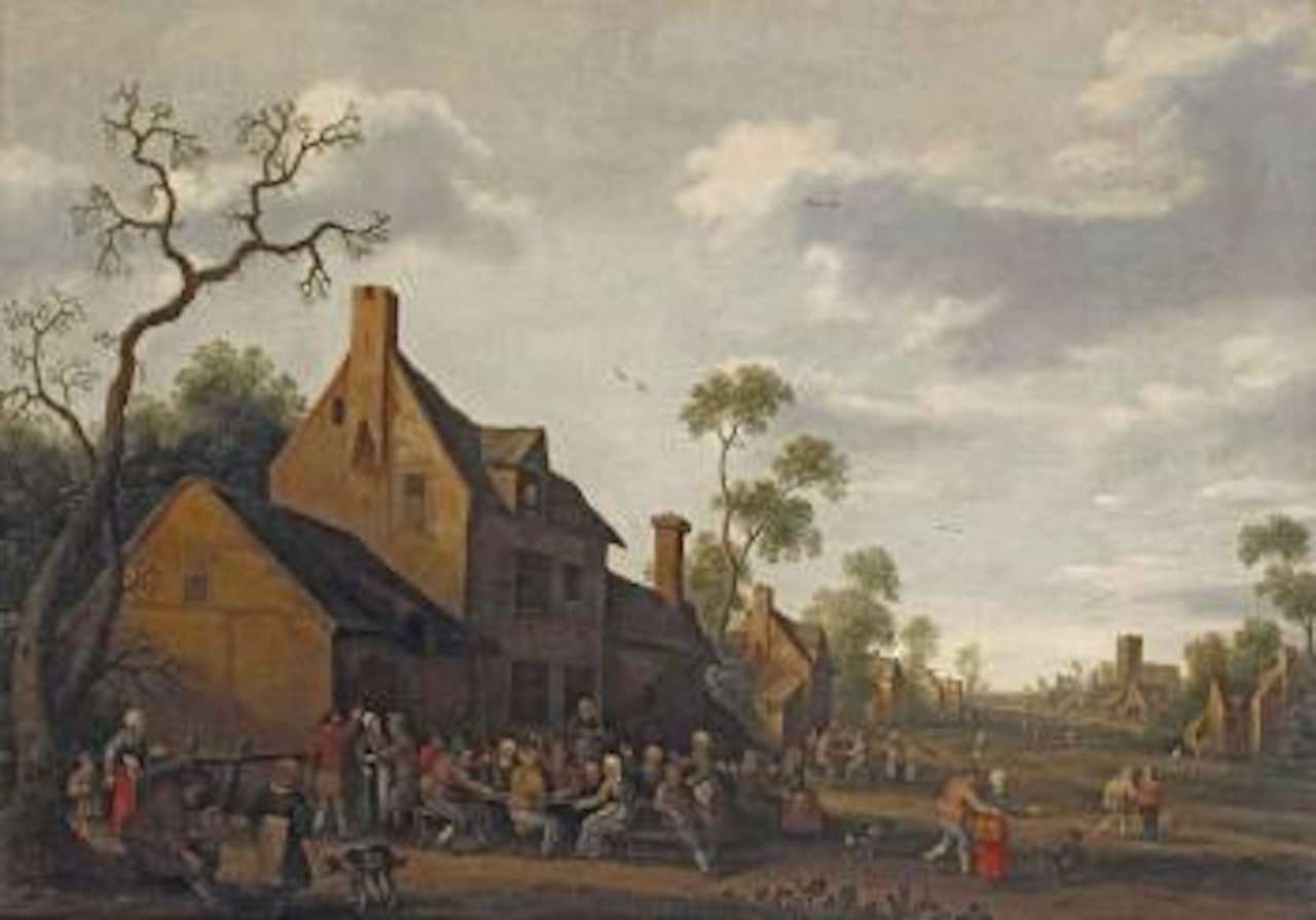 Peasants Making Merry Outside An Inn by Joost Cornelisz Droochsloot