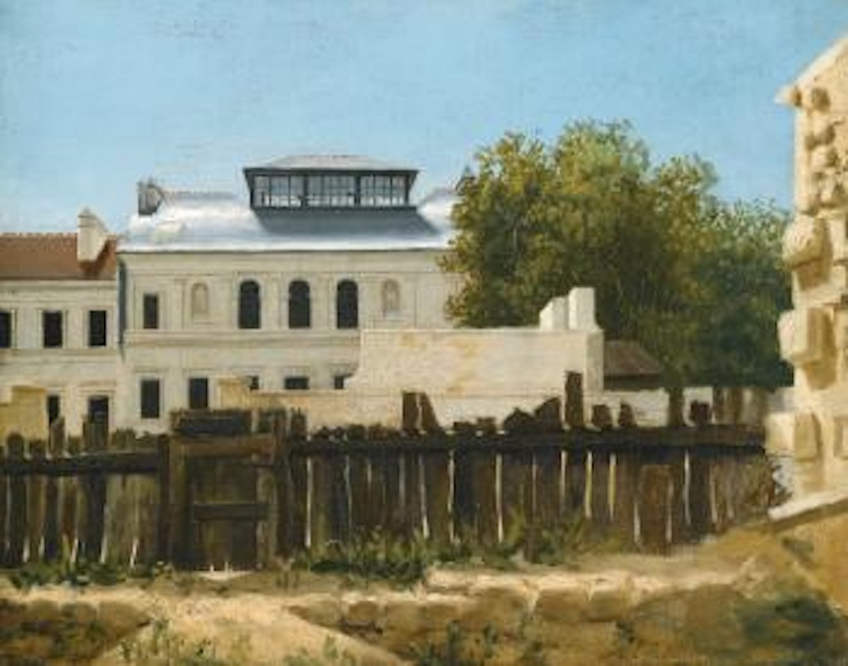 A View Of An Eighteenth-century Walled Palladian Villa by French School