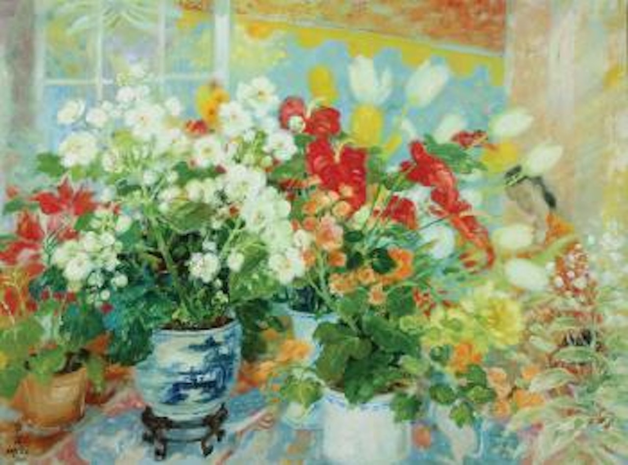 Composition with flowers and a figure by Le Pho