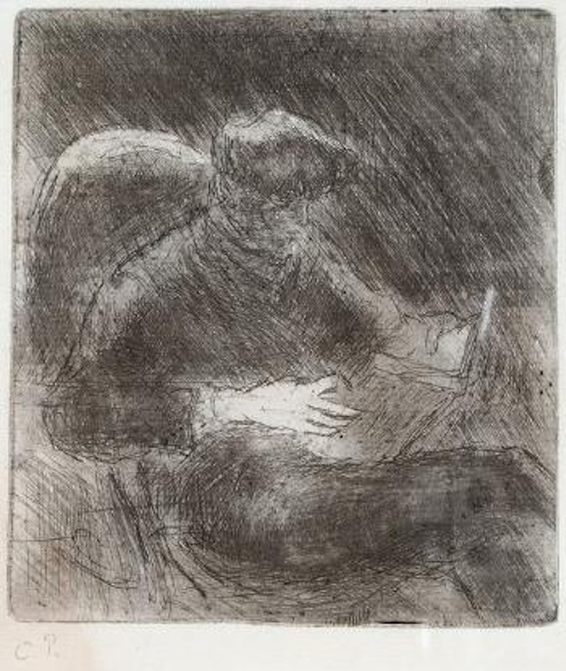 Jeune homme lisant by Camille Pissarro