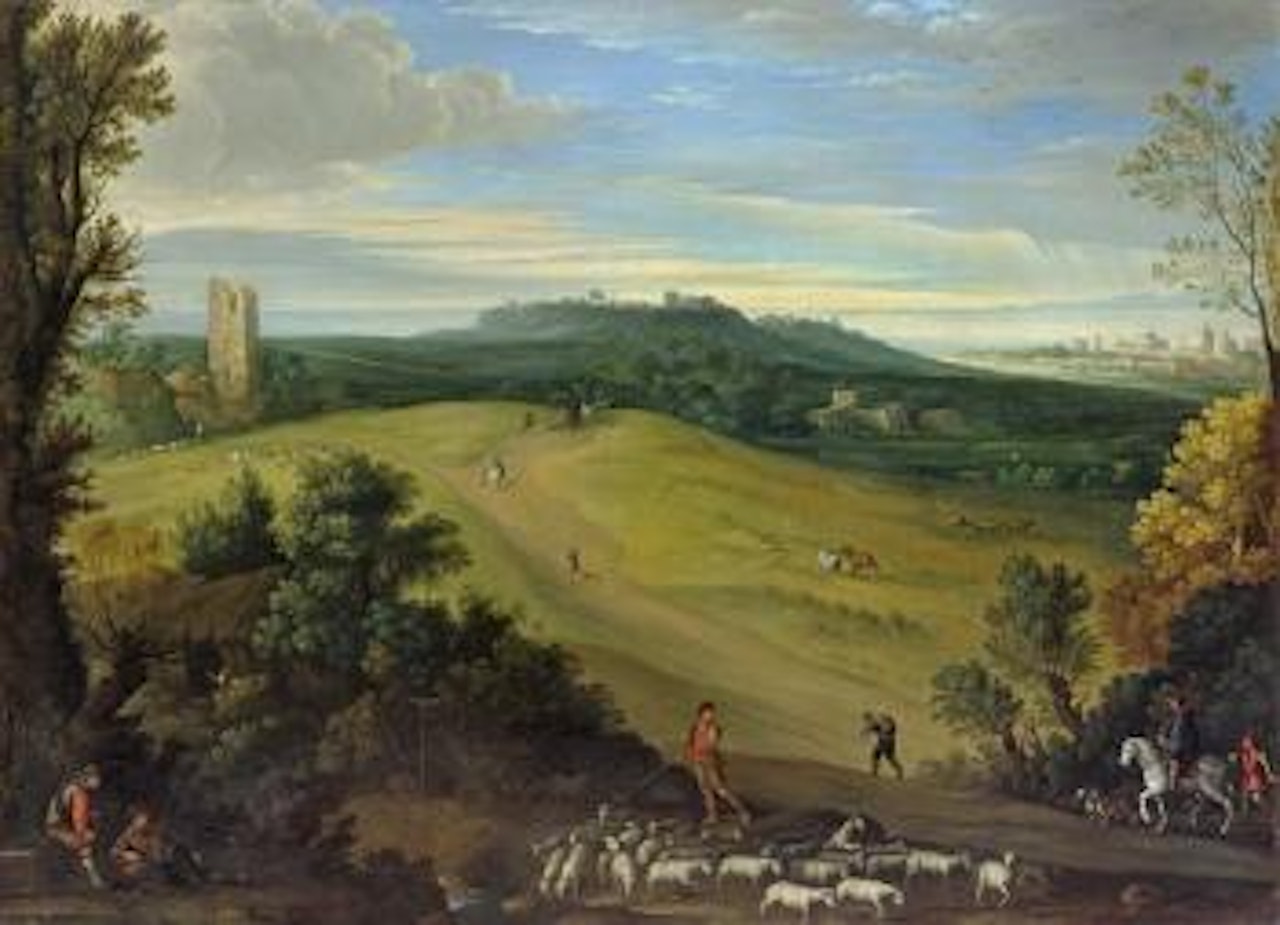 Vue des environs de Rome, des bergers au premier plan by Paul Bril