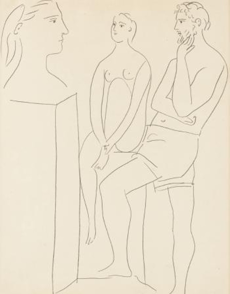 Le Sculpteur Et Son Modèle by Pablo Picasso