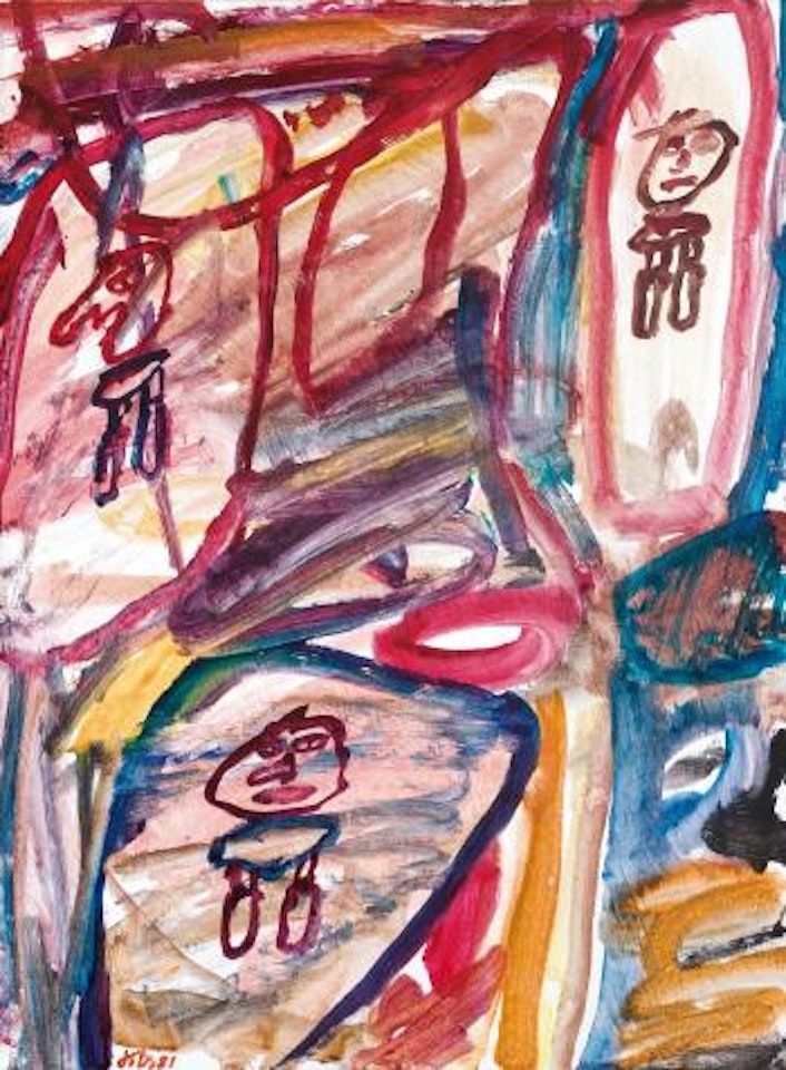 Site Avec 3 Personnages by Jean Dubuffet