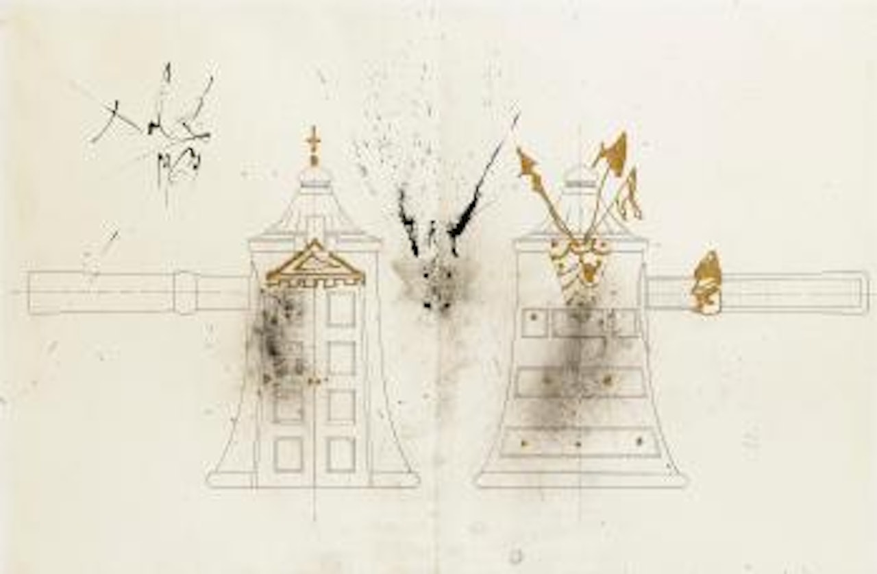 Sans Titre (Projet De Chocolatière-cabinet-bibliothèque, Élévation Face Et Dos) by Salvador Dali