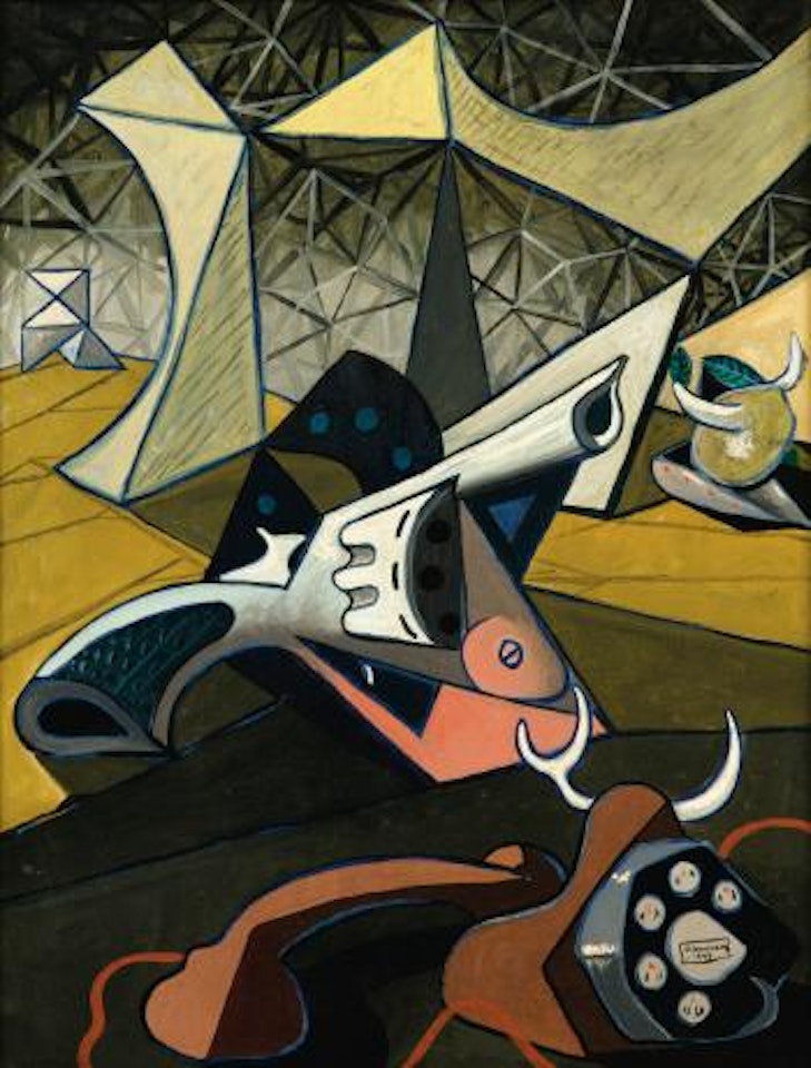 Téléphone Et Revolver by Oscar Dominguez