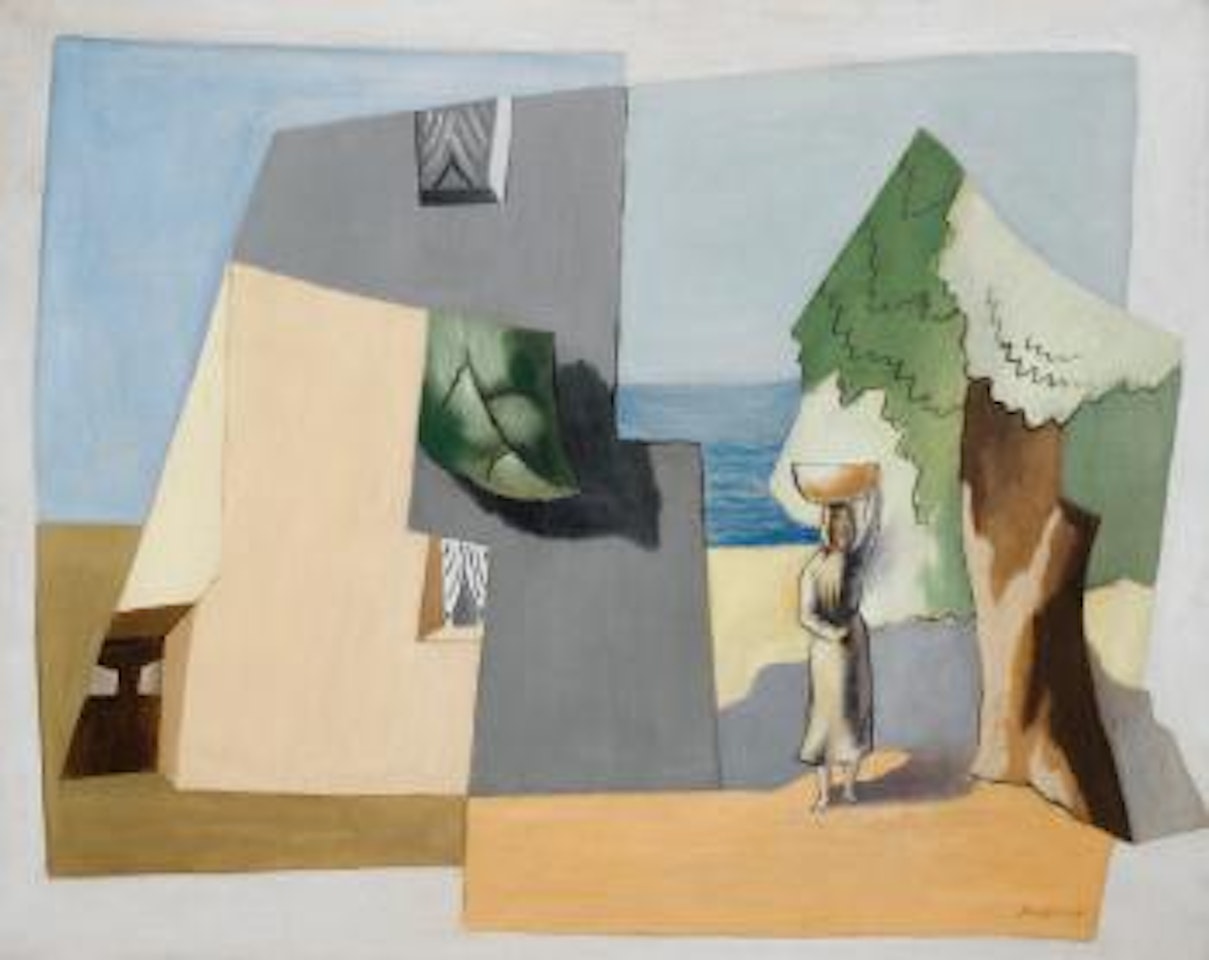 Porteuse D'eau Dans Un Paysage by Leopold Survage