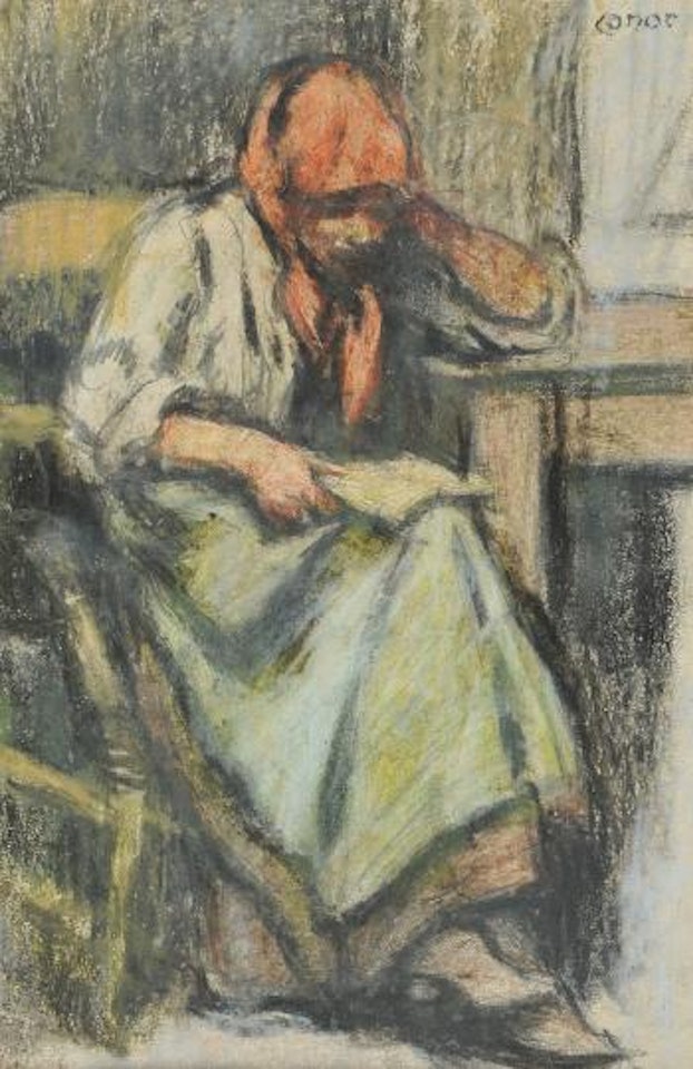 Girl reading by William Conor