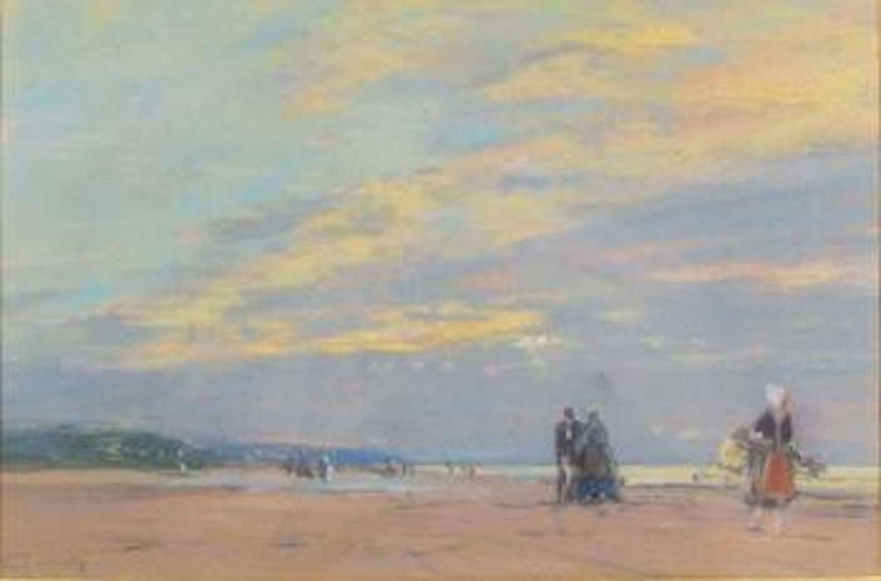 La plage de Berck by Eugène Boudin