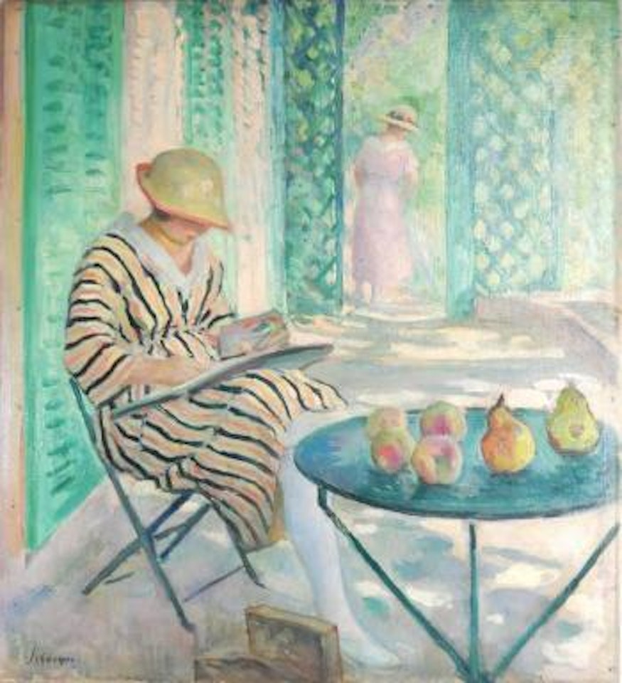 Villa Demière : St Tropez, Nono à l'aquarelle by Henri Lebasque