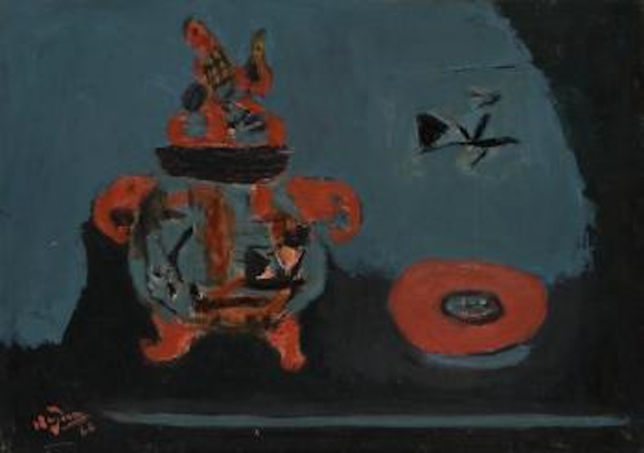 Nature morte noire et bleue au cendrier by Henri Hayden