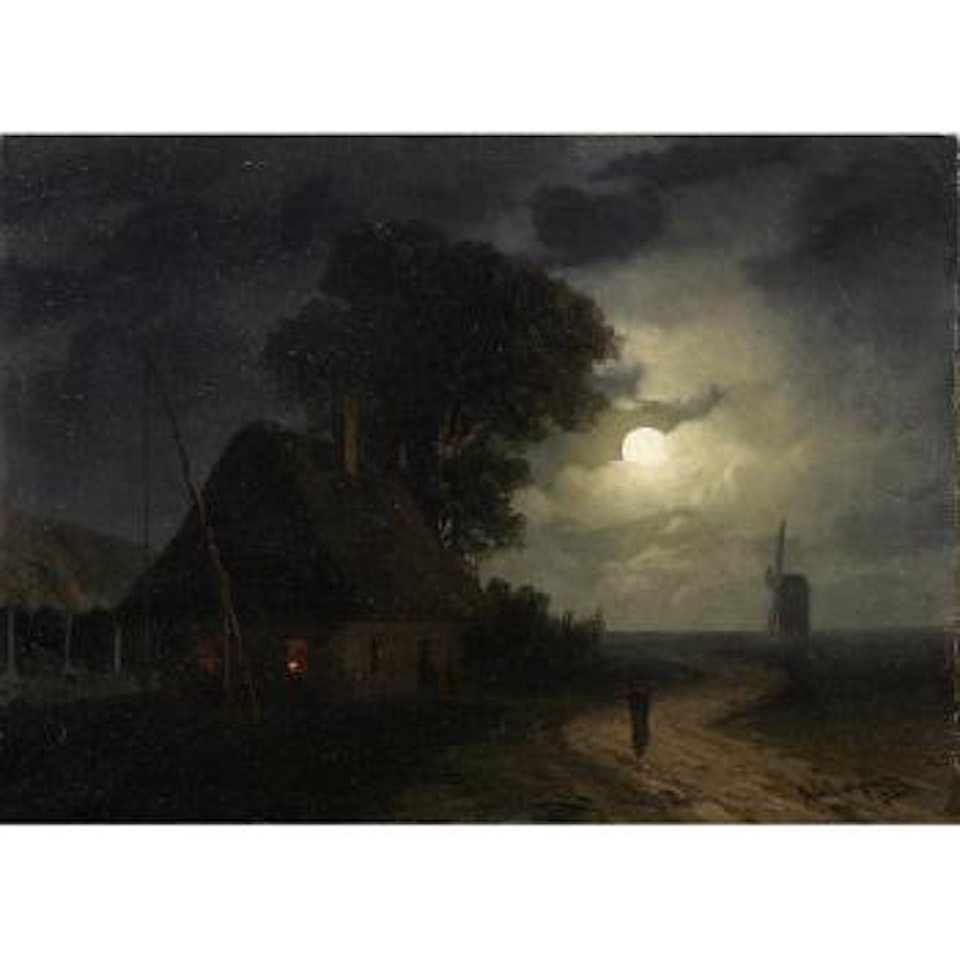 Cottage by moonlight by Ivan Konstantinovich Aivazovsky