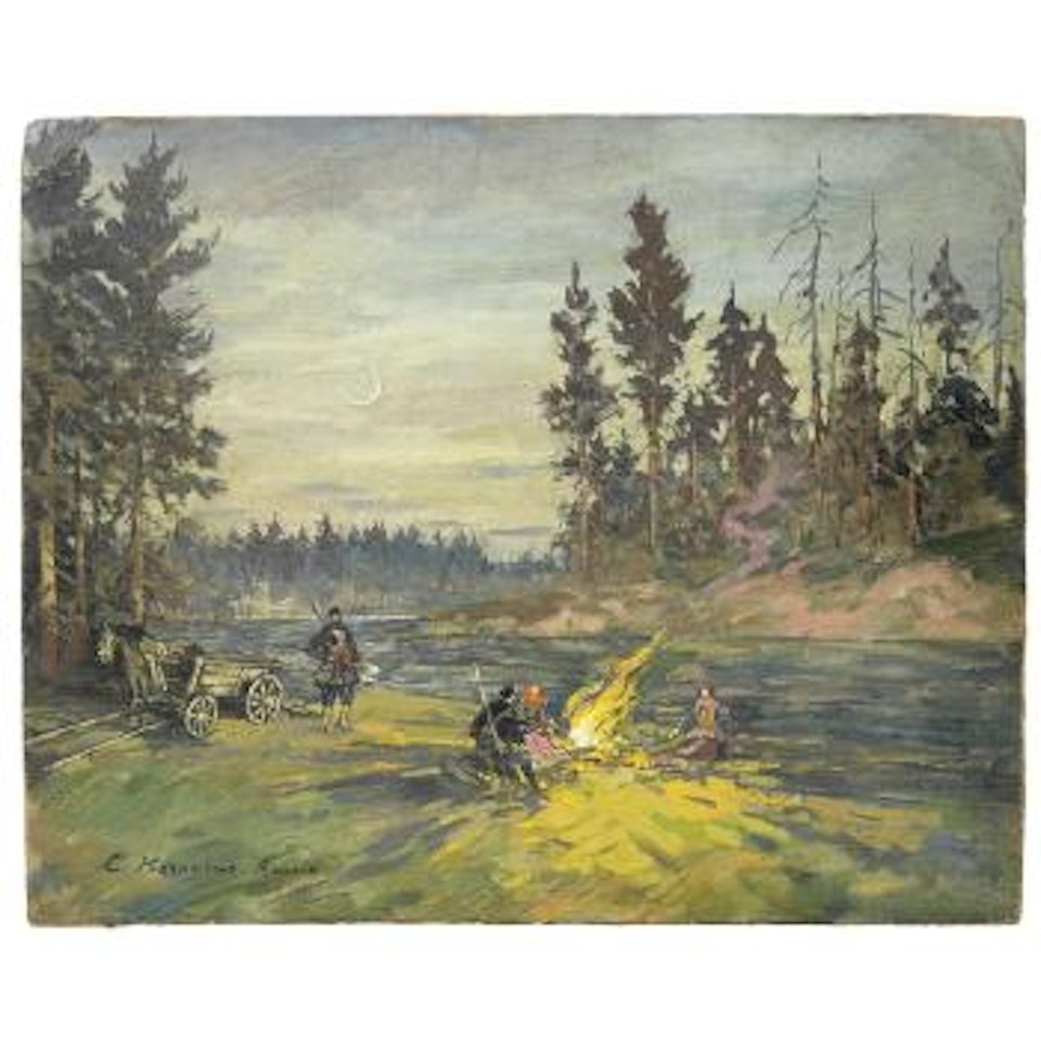 Night approaching by Konstantin Alekseevich Korovin