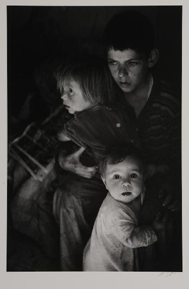 Trailer camp children by Ansel Adams
