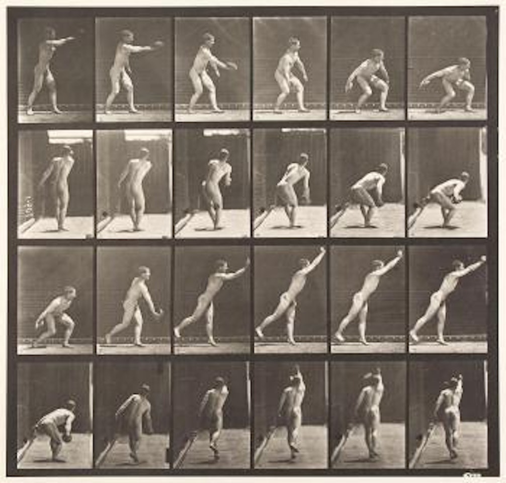 Nude man throwing an iron disk by Eadweard Muybridge