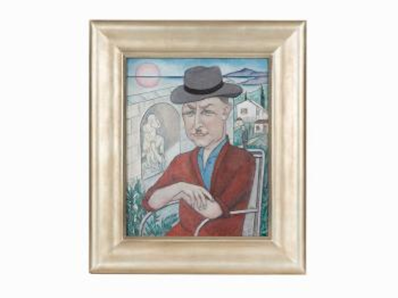 Portrait of a Man (study of village on verso) by Marie Vassilieff