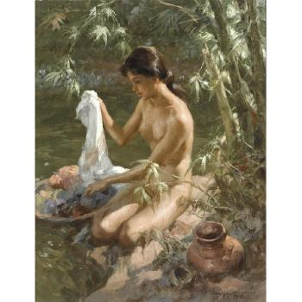 Nude by a River by Fernando Amorsolo