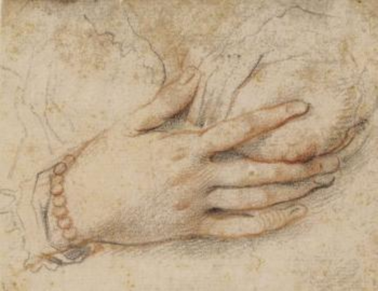 Study of a womans hand and breast by Jacob Jordaens
