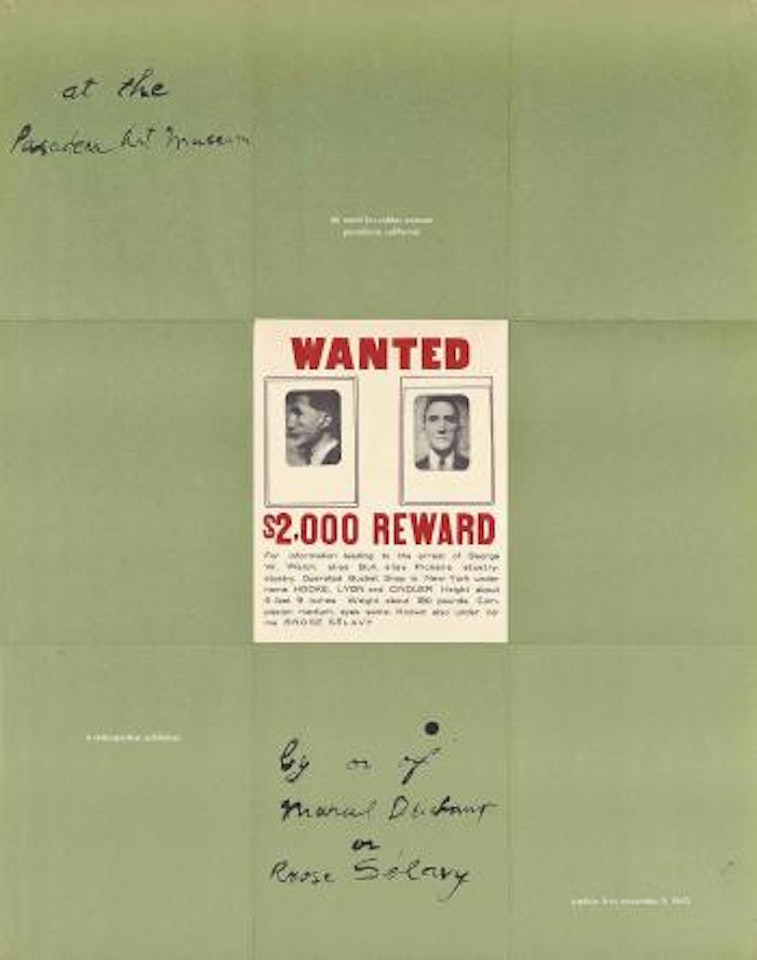 A Poster Within A Poster / Wanted by Marcel Duchamp