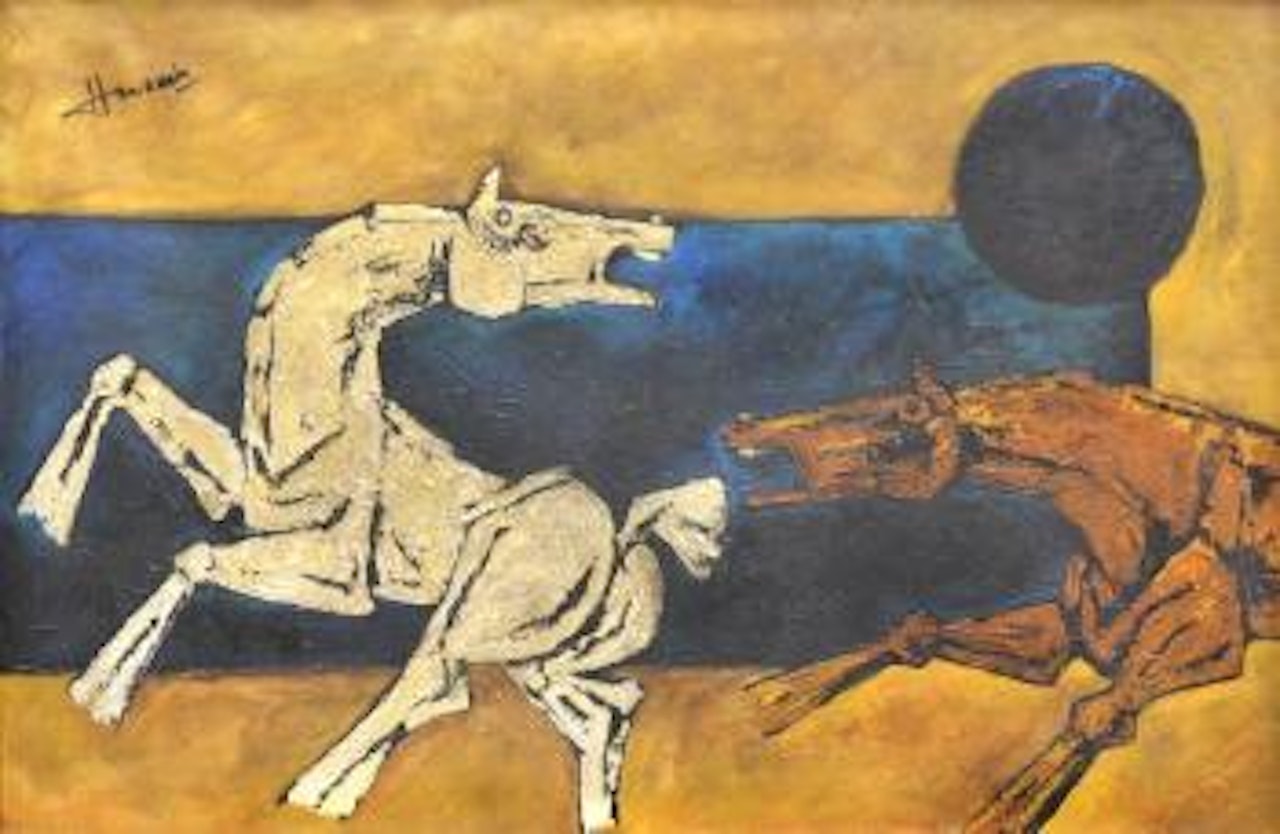 Untitled (Horses) by M.F. Husain