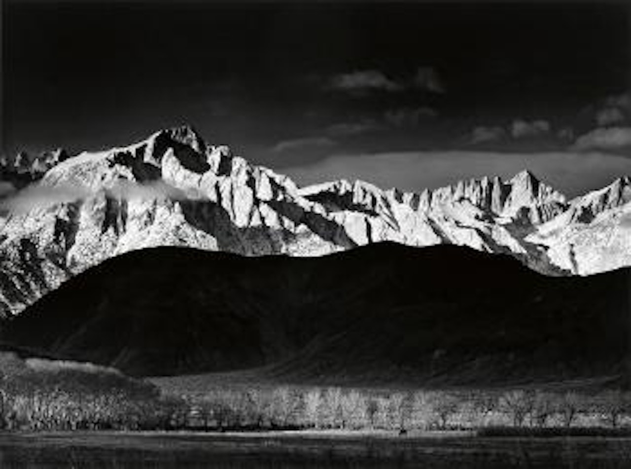 Winter sunrise, Sierra Nevada, from Lone Pine, California by Ansel Adams