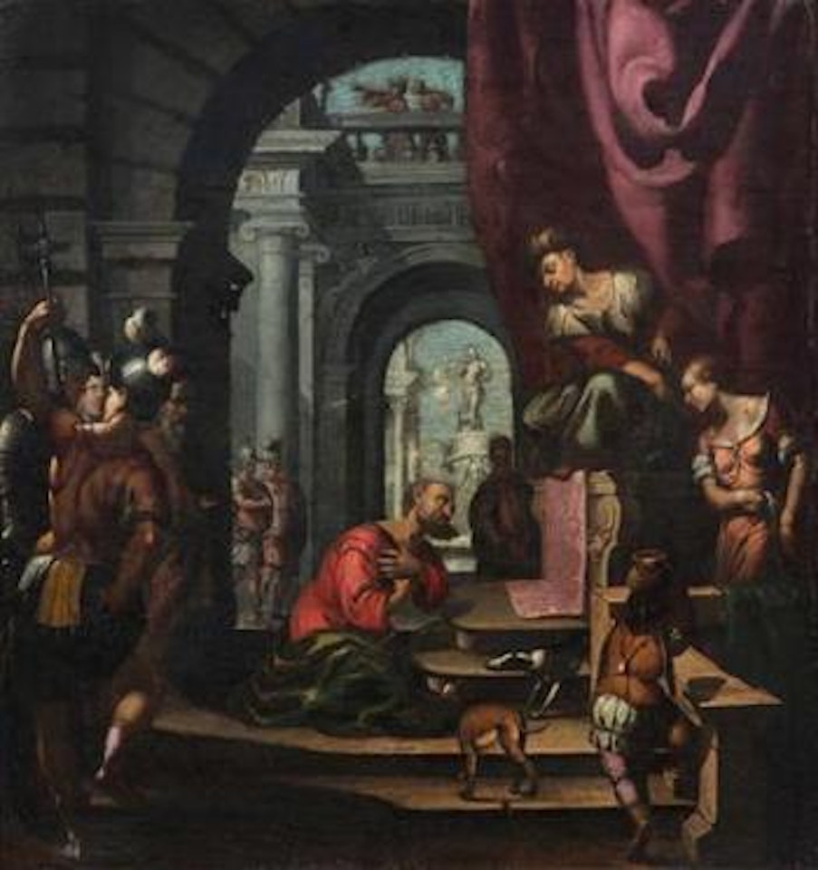 Haman vor König Ahasver und Ester (Buch Ester 6,4 10) by Italian School