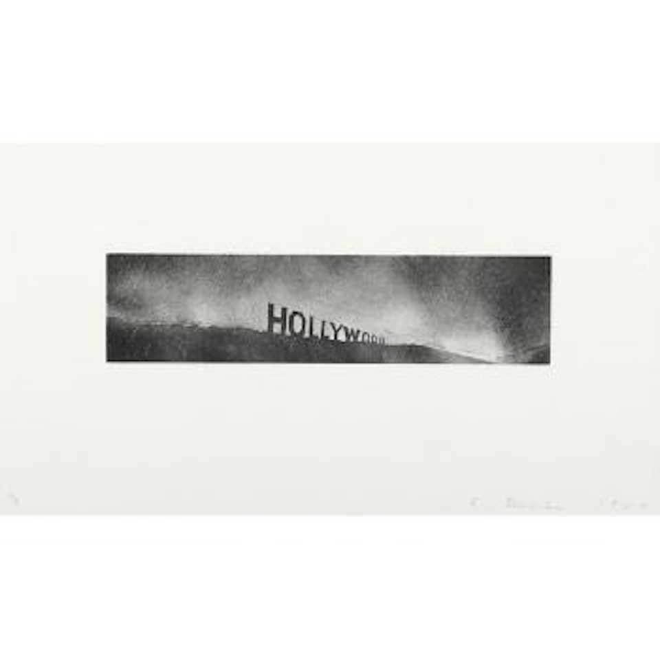 Hollywood in the Rain (E. 17) by Ed Ruscha