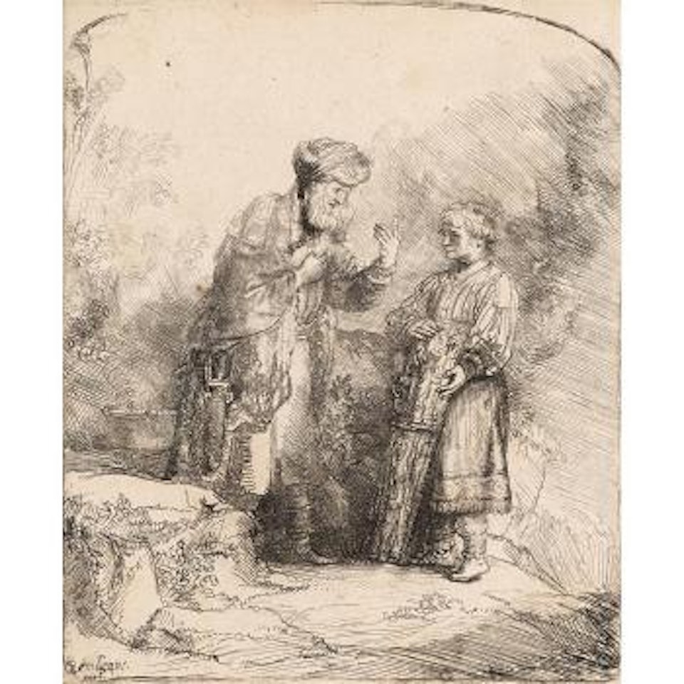 Abraham and Isaac by Attributed to Rembrandt Harmensz van Rijn