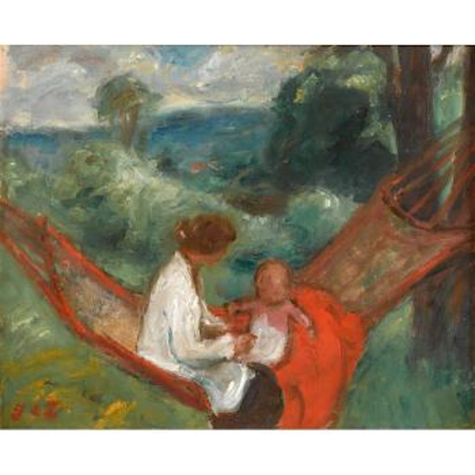 Femme et enfant dans un hammac by Georges d’Espagnat