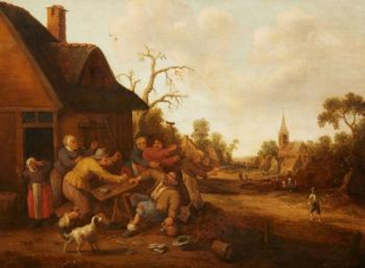 A Village Scene with Peasants Fighting by Joost Cornelisz Droochsloot