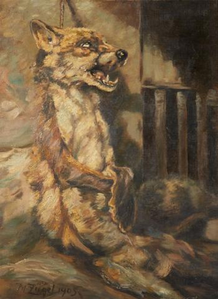Hunting Still Life with Fox by Heinrich von Zugel