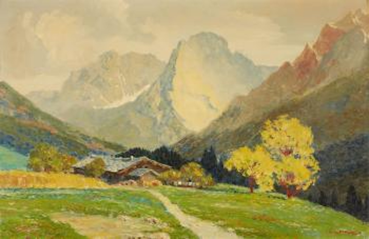 Baviarian Alpine Landscape by Otto Pippel