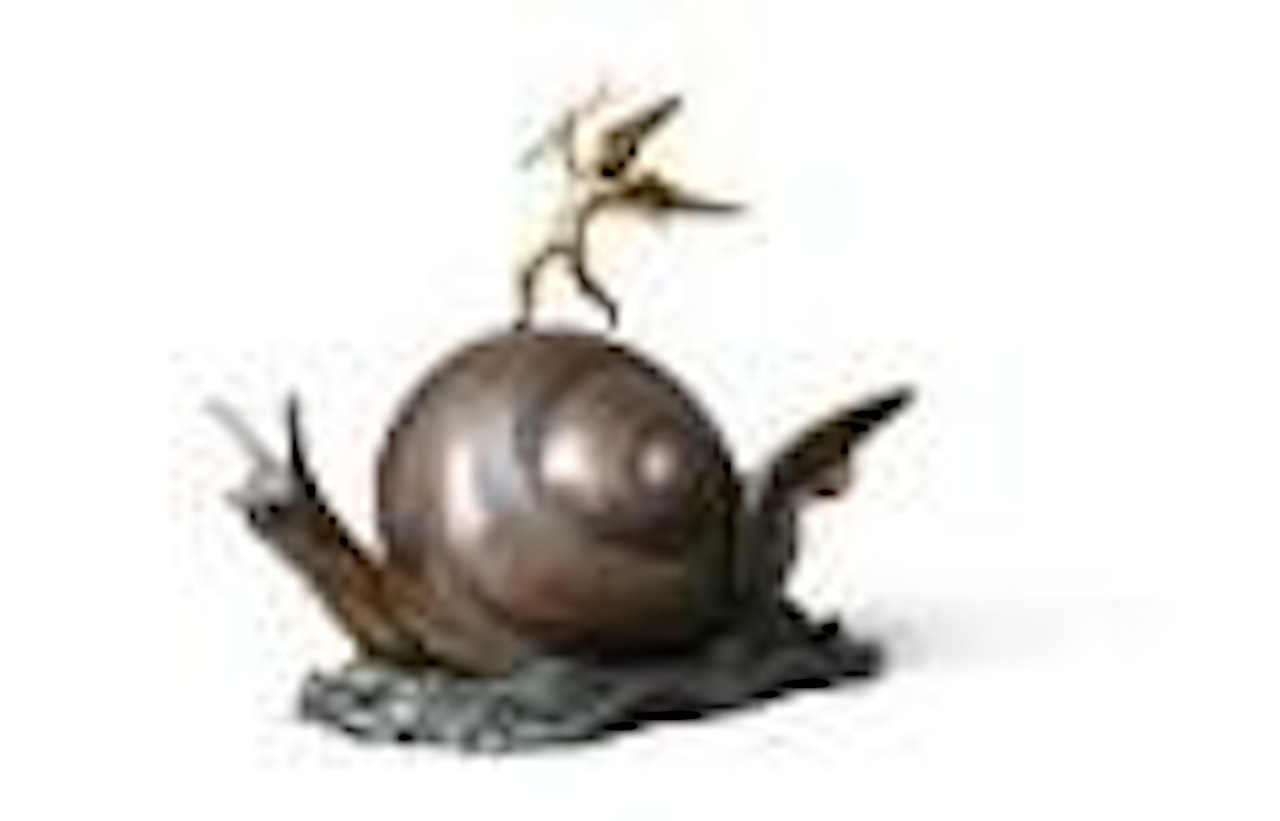 Snail and angel by Salvador Dali