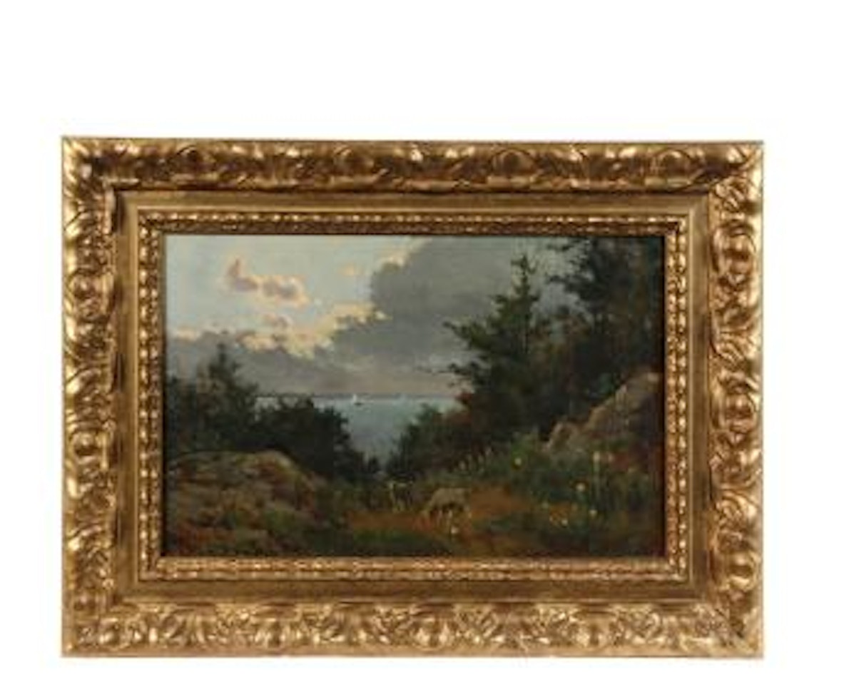 Grazing Sheep on the Coast of Maine by Willard Leroy Metcalf