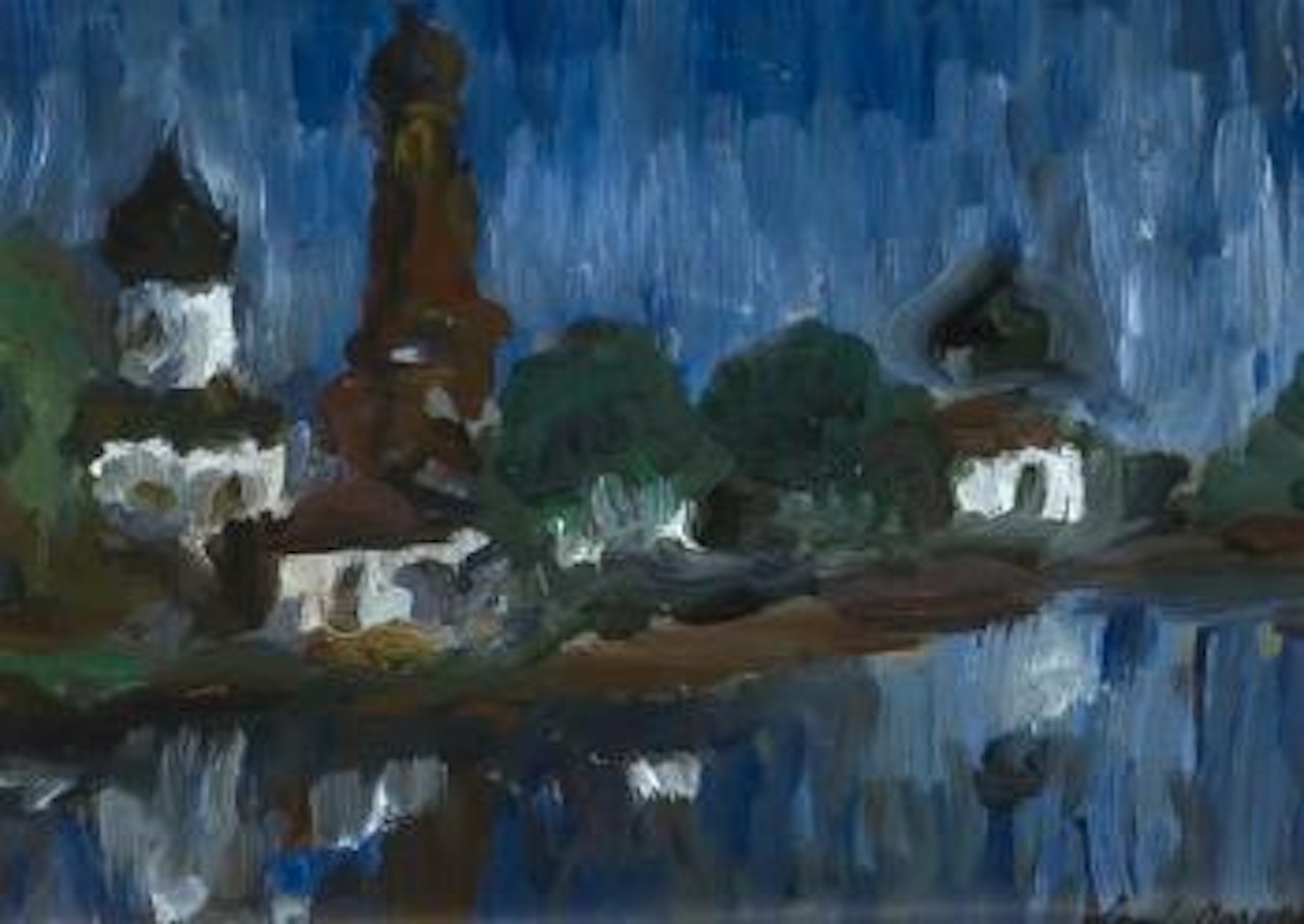 Village by a River by Leon Gaspard