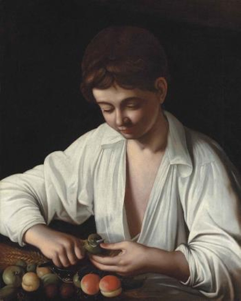 Boy peeling a fruit by Caravaggio