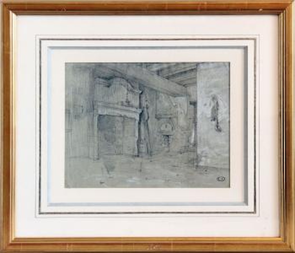 Intérieur de la ferme des Grèves (?) by Léon Augustin Lhermitte