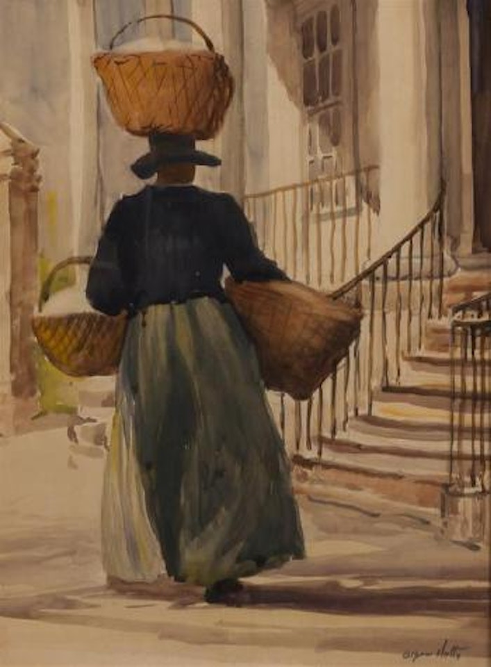 Woman with Three Baskets by Alfred Hutty