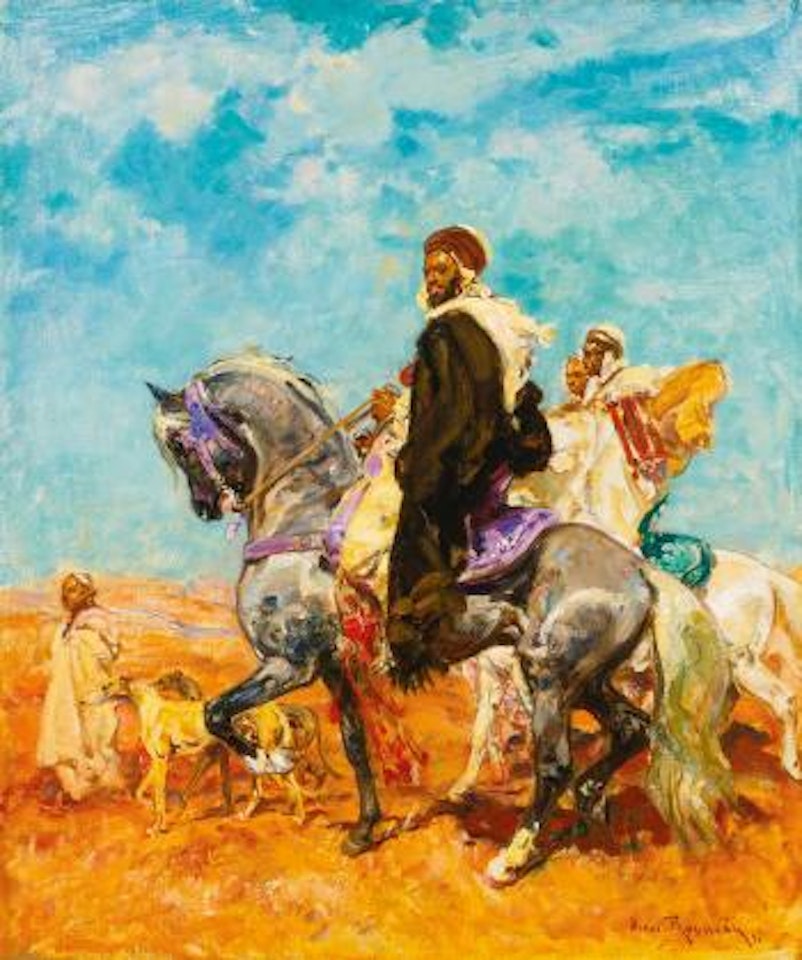 Cavaliers arabes dans le desert by Henri Émilien Rousseau