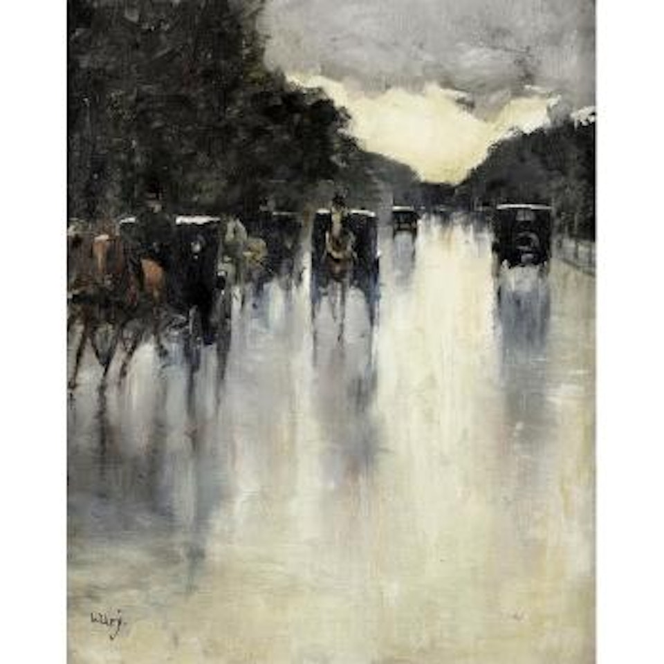 Straße im Tiergarten mit Equipagen, Berlin by Lesser Ury