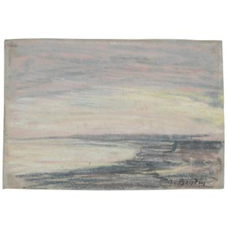 Scène de plage au levé de soleil by Eugène Boudin