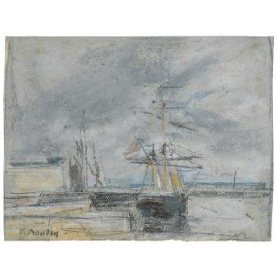 Scène de bateaux by Eugène Boudin