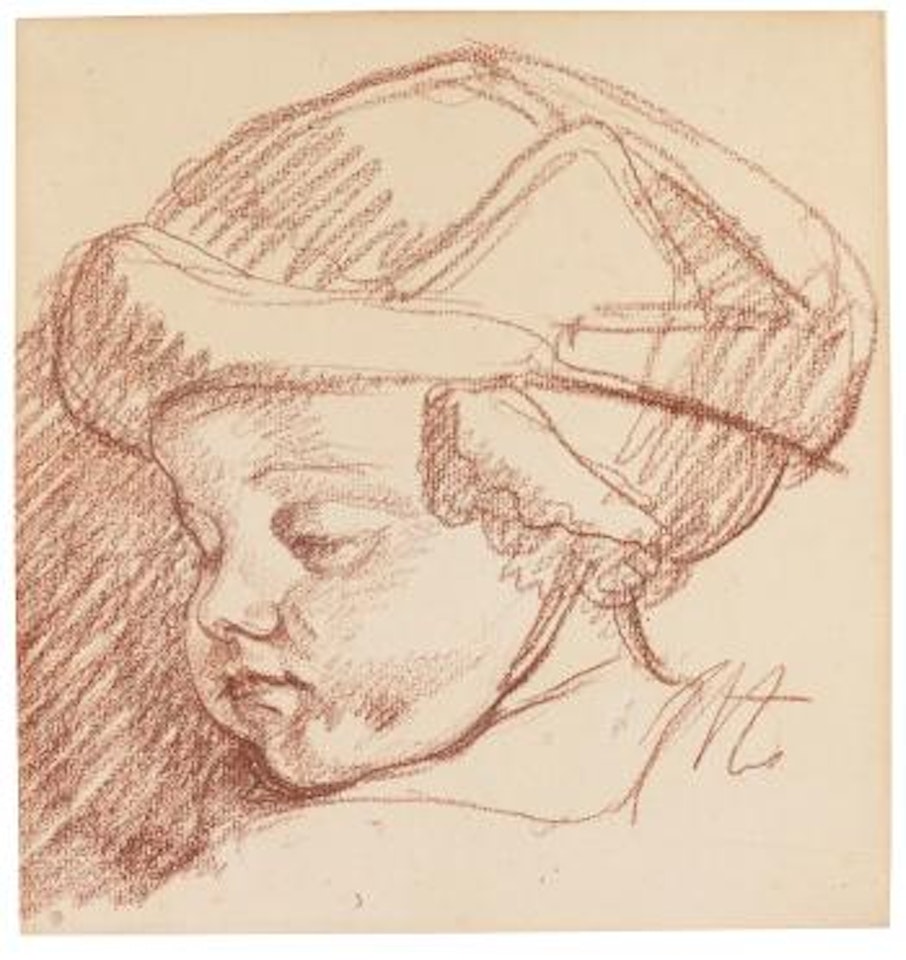 Head of a sleeping child by Jean-Baptiste Greuze